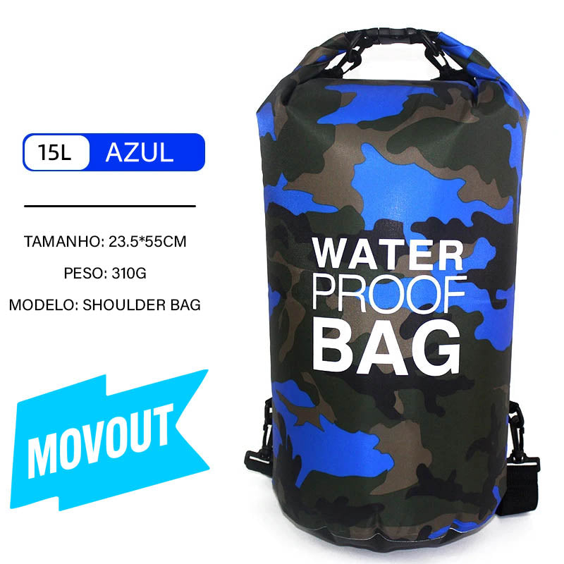 MovOut DryPro 30L/15L – Bolsa Impermeável com Bolso Seco e Externo para Caiaque, Natação, Camping e Esportes Outdoor