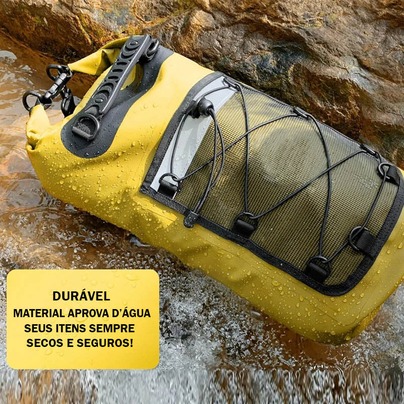 WaterLock™ – Mochila Impermeável Ideal para Trilhas, Esportes Aquáticos e Aventuras Outdoor