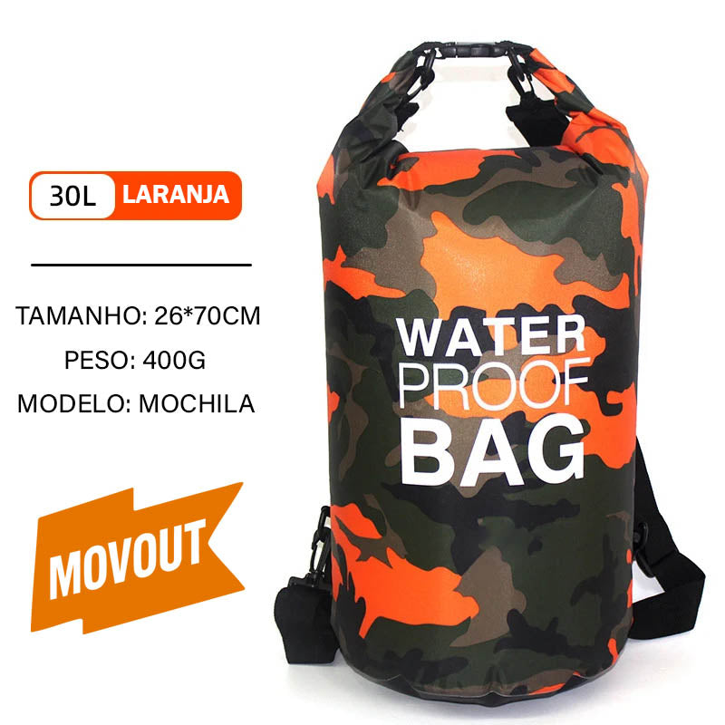MovOut DryPro 30L/15L – Bolsa Impermeável com Bolso Seco e Externo para Caiaque, Natação, Camping e Esportes Outdoor