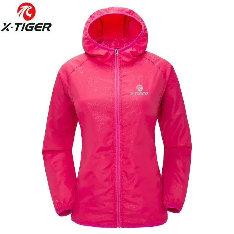 X-TIGER Jaqueta Corta-Vento Refletiva Aprova D'Água para Esportes Outdoor
