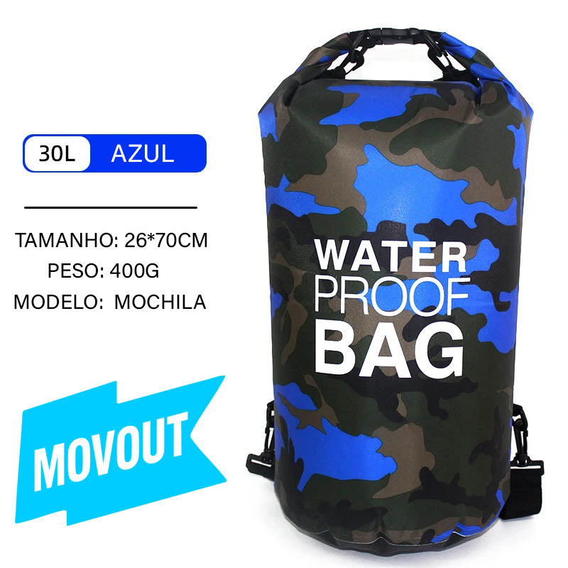 MovOut DryPro 30L/15L – Bolsa Impermeável com Bolso Seco e Externo para Caiaque, Natação, Camping e Esportes Outdoor