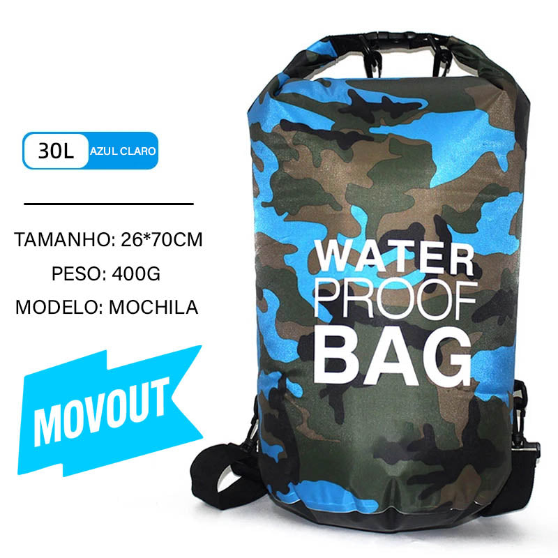 MovOut DryPro 30L/15L – Bolsa Impermeável com Bolso Seco e Externo para Caiaque, Natação, Camping e Esportes Outdoor