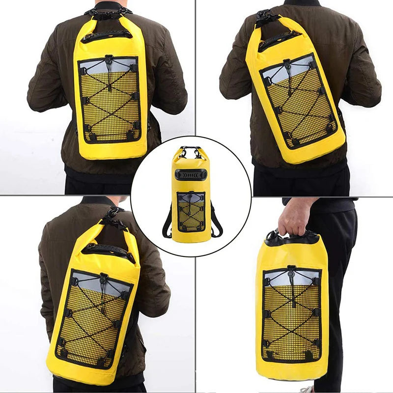 WaterLock™ – Mochila Impermeável Ideal para Trilhas, Esportes Aquáticos e Aventuras Outdoor